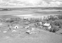 Aerial photograph of a farm near Meadow Lake, SK