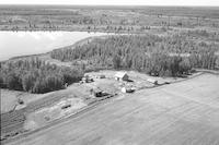 Aerial photograph of a farm near Meadow Lake, SK