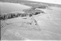 Aerial photograph of a farm near Meadow Lake, SK