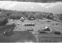 Aerial photograph of a farm near Meadow Lake, SK