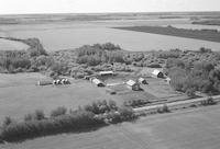 Aerial photograph of a farm near Meadow Lake, SK