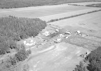 Aerial photograph of a farm in Saskatchewan