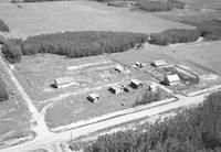 Aerial photograph of a farm in Saskatchewan