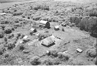 Aerial photograph of a farm in Saskatchewan