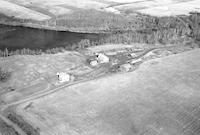 Aerial photograph of a farm near St. Walburg, SK