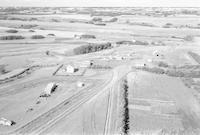 Aerial photograph of a farm near Cut Knife, SK