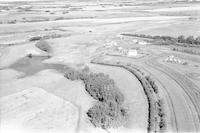 Aerial photograph of a farm near Cut Knife, SK