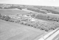 Aerial photograph of a farm near North Battleford, SK