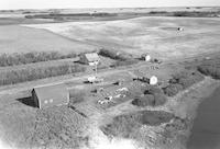 Aerial photograph of a farm in Saskatchewan