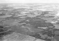 Aerial photograph of a farm in Saskatchewan