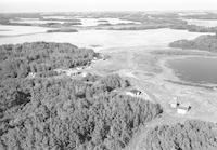 Aerial photograph of a farm in Saskatchewan