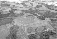 Aerial photograph of a farm in Saskatchewan