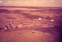 Aerial photograph of a farm near Lloydminster, SK