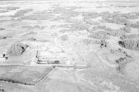 Aerial photograph of a farm in Saskatchewan