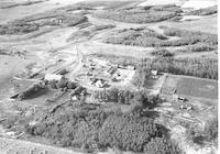 Aerial photograph of a farm near Prince Albert, SK