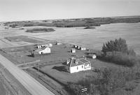 Aerial photograph of a farm near Unity, SK