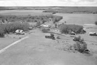 Aerial photograph of a farm near St. Walburg, SK