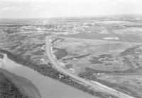 Aerial photograph of a farm near North Battleford, SK