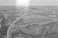 Aerial photograph of a farm near North Battleford, SK