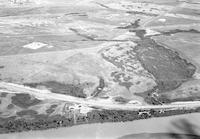 Aerial photograph of a farm near North Battleford, SK