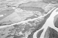 Aerial photograph of a farm near North Battleford, SK