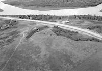 Aerial photograph of a farm near North Battleford, SK