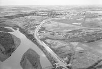 Aerial photograph of a farm near North Battleford, SK