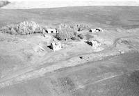 Aerial photograph of a farm near Jackfish Lake, SK (48-18-W3)