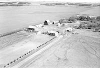 Aerial photograph of a farm near Radisoon, SK