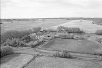 Aerial photograph of a farm near St. Walburg, SK