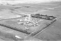Aerial photograph of a farm near Scott, SK (38-21-W3)