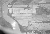 Aerial photograph of a farm in Saskatchewan