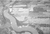 Aerial photograph of a farm in Saskatchewan