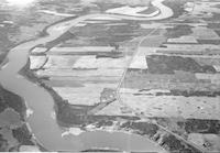 Aerial photograph of a farm in Saskatchewan