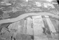 Aerial photograph of a farm in Saskatchewan